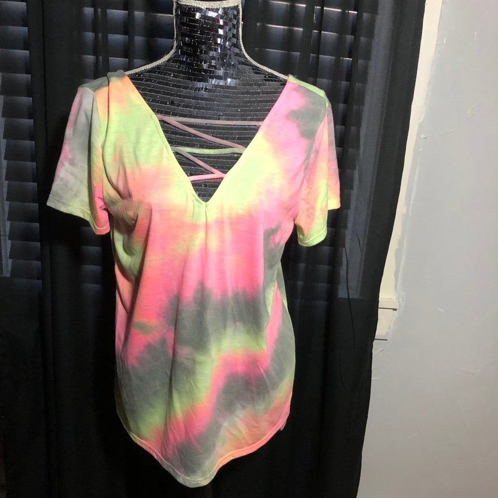 CY Fashion Size S Multi Color Tie Dye Pullover